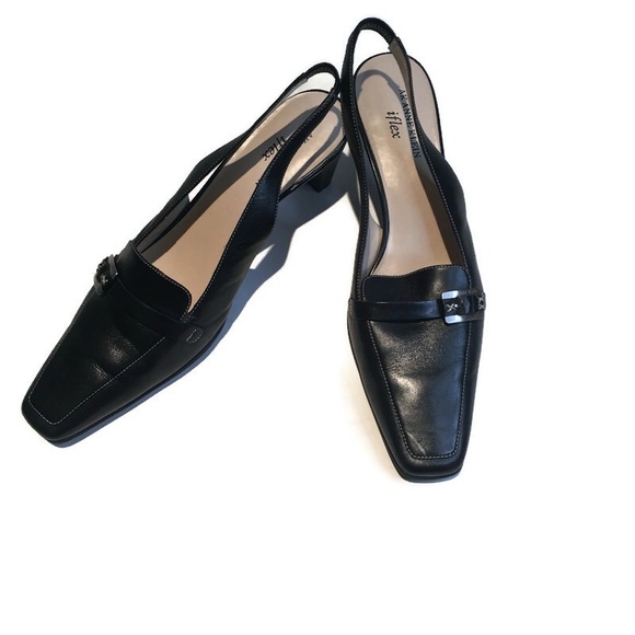 Anne Klein i-flex black leather slingback size 9 - Picture 6 of 7